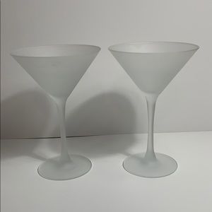 Set of 2 Frosted Martini Glasses
